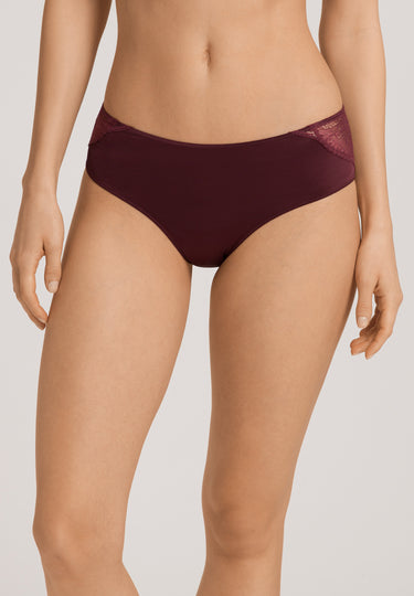 Lilith Lace Trim Hi-Cut Briefs | Vivid Brown 70841-2421